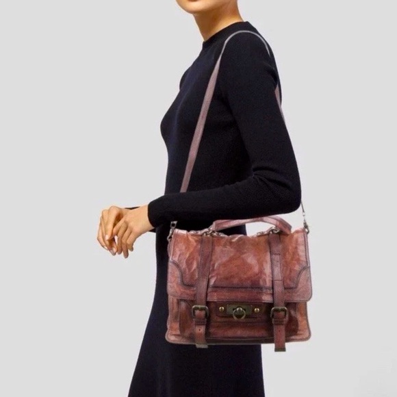 Frye Cameron Leather Satchel Crossbody Handbag Cognac Brown Retail $428 - Picture 10 of 16